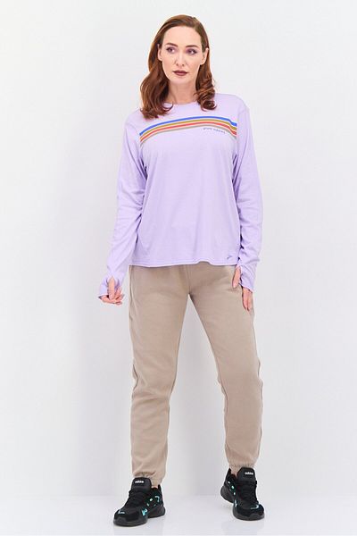 Brooks Women Sportswear Fit Long Sleeve Training T-Shirt, Lavender Combo