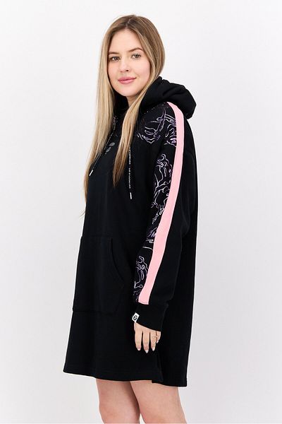 Aape By A Bathing Ape Women Hooded Graphic Print Mini Dress, Black