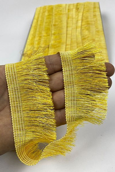 Hayalperest boncuk Yellow Flat Fringe Rope Tassel Ribbon
