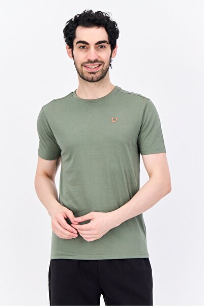 Avalanche تي شيرت رجالي رياضي بأكمام قصيرة مناسب للأنشطة الخارجية، زيتوني