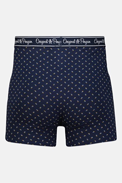 Original Penguin Men 3 Pieces Allover Print Boxer Briefs, Navy/Red/Steel Blue