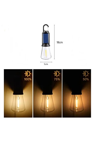 gaman Solar Şarjlı Kamp Lambası - Su Geçirmez Asılabilir Solar Ampul - 3 Parl...