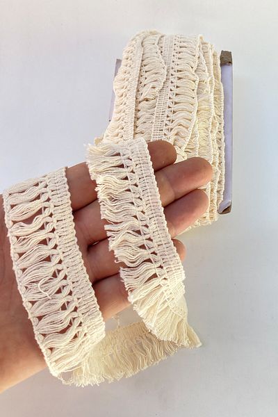 Hayalperest boncuk Cotton Tassel Detailed Strip