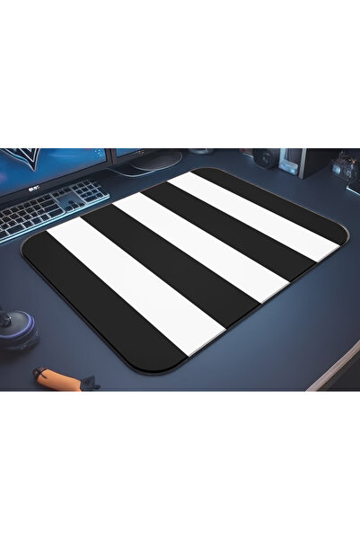 urzuva Siyah Beyaz Gaming Oyuncu XL Mouse Pad Kaydırmaz Dikişli Mousepad 480x...
