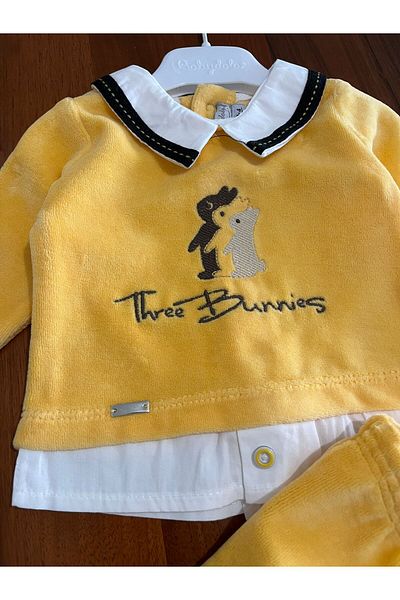 Babydola Velvet Girl and Erek Baby Set - Shirt Collar