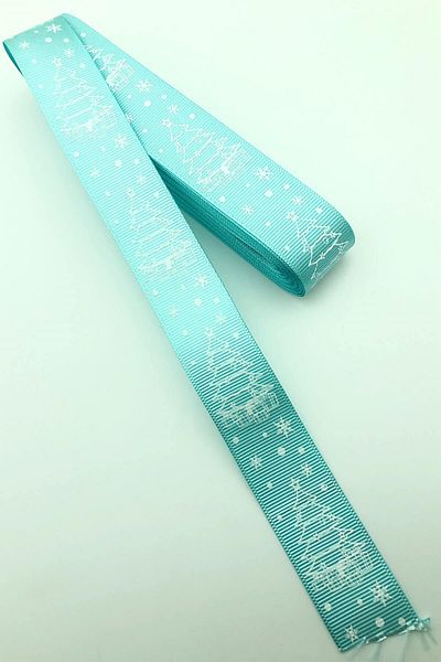 Hayalperest boncuk Πρωτοχρονιάτικη κορδέλα με μοτίβο Baby Blue Pine Tree 10 Mt