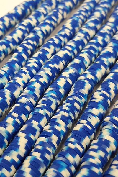 Hayalperest boncuk Blue Creamy Fimo Dough Bead 6 Mm