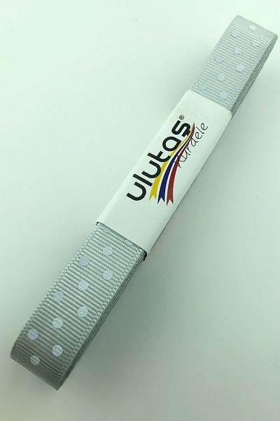 Hayalperest boncuk شريط رمادي منقط من Grosgrain مقاس 1.5 سم