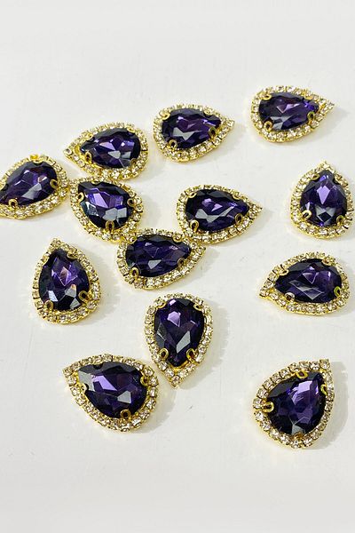 Hayalperest boncuk Purple Gold Case Drop Stitching Stone 5 Pieces