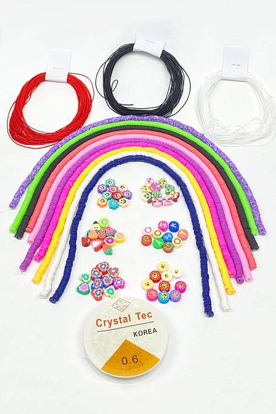 Hayalperest boncuk Πολύχρωμο Σετ κοσμημάτων Fimo Beads 6 mm