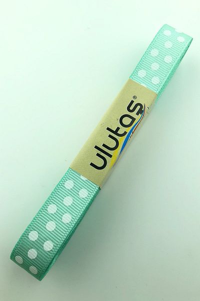 Hayalperest boncuk Κορδέλα Πράσινη Πουά Grosgrain 1,5 εκ