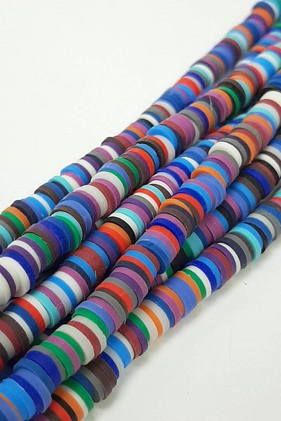 Hayalperest boncuk Dark Colored Fimo Dough Bead with Blue 6 Mm