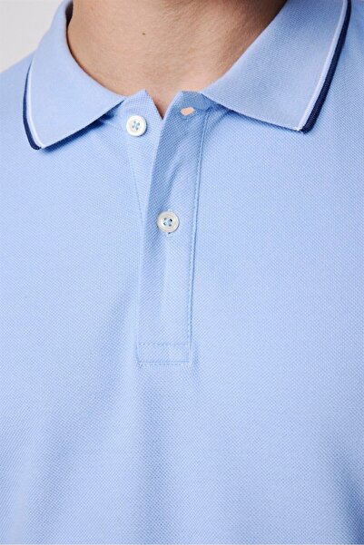 Tudors Ανδρικό μπλουζάκι Slim Fit Slim Fit 100% βαμβακερό απλό μανίκι πικέ ριγέ μπλουζάκι με γιακά πόλο