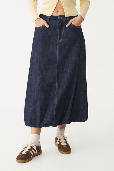 Stradivarius Long denim balloon skirt