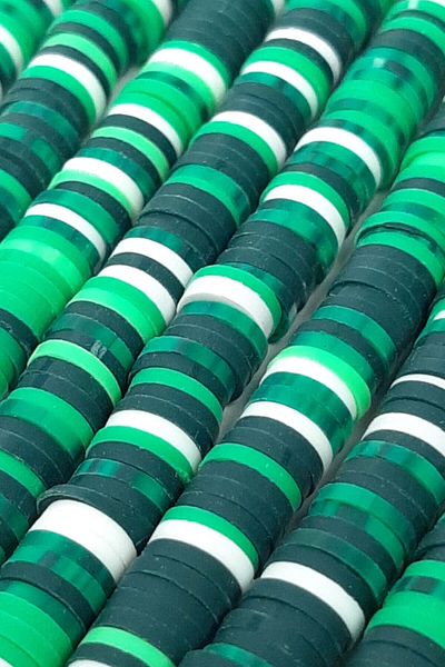 Hayalperest boncuk Dark Green Colored Fimo Dough Bead 6 Mm