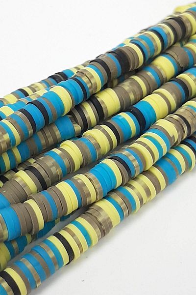 Hayalperest boncuk Yellow Blue Fimo Dough Bead 6 Mm