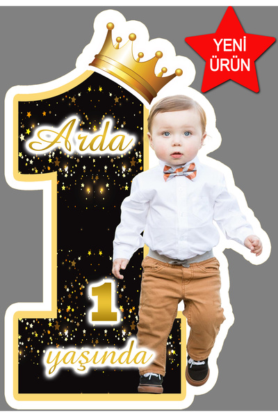Sunligo Çocuğunuzun Yaş-Fotosu ile Hazırlanan Doğum Günü Masa Üstü Ayaklı Pan...