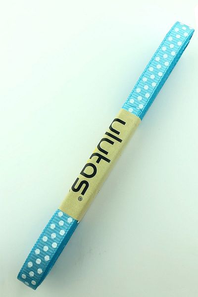 Hayalperest boncuk Κορδέλα Grosgrain 1 εκ. Τυρκουάζ πουά