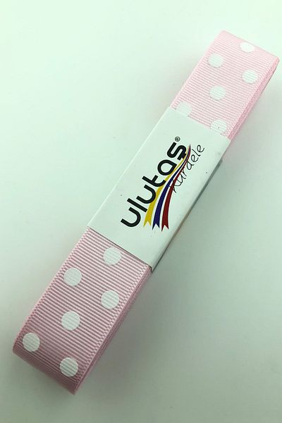 Hayalperest boncuk Baby Pink White Polka Dot Grosgrain Κορδέλα 2,5 εκ