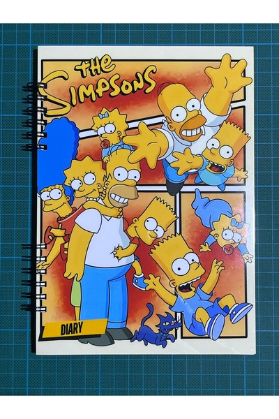 Cuppy Box دفتر ملاحظات The Simpsons مقاس A5 مكون من 50 صفحة مع ملصق حصيرة إضافية