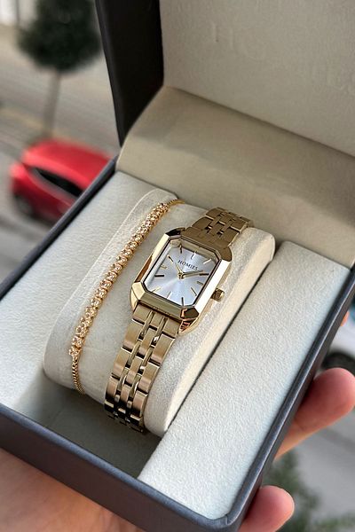 Homies Homi̇es Brand Steel Women's Wristwatch + Gift Bracelet