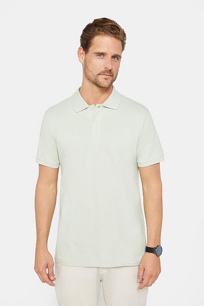 Tudors Ανδρικό T-Slim Fit Slim Fit 100% βαμβακερό απλό πικέ γκρι μπλουζάκι polo γιακά