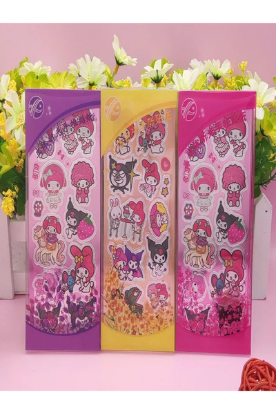 ÖZ OFİS Kuromi,My Melodi,Kawaii Metalik 6 Sayfa Sticker