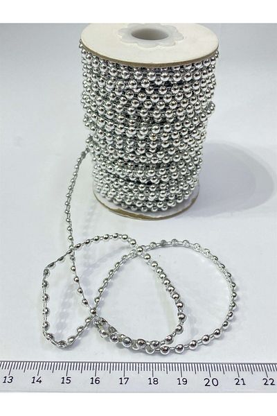 Hayalperest boncuk Plastic Ribbon Half Pearl 4 Mm 10 Mt