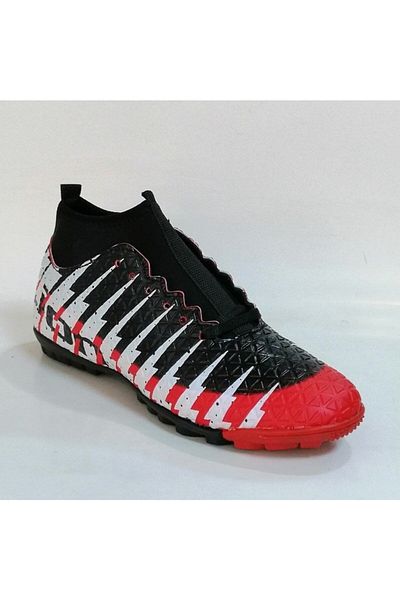 Lion Men's Socks Football Field Shoes 1453 Model Black Red