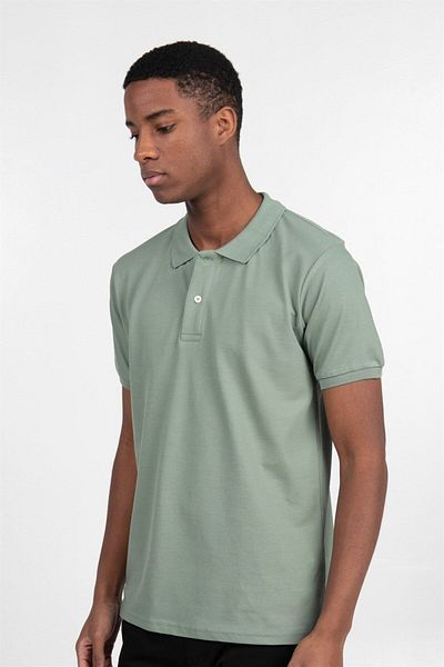 Tudors Ανδρικό μπλουζάκι πόλο με λεπτή εφαρμογή Slim Fit 100% βαμβακερό απλό πικέ μέντα