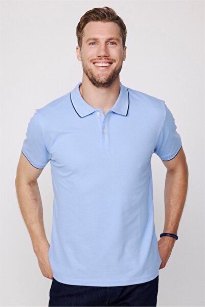 Tudors Ανδρικό μπλουζάκι Slim Fit Slim Fit 100% βαμβακερό απλό μανίκι πικέ ριγέ μπλουζάκι με γιακά πόλο