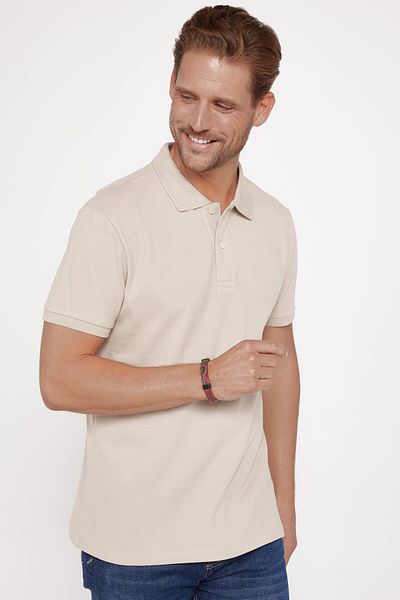 Tudors Ανδρικό μπλουζάκι με γιακά ανδρικό Slim Fit Slim Fit 100% βαμβακερό απλό πικέ πέτρα χρώματος