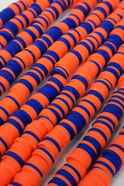 Hayalperest boncuk 6 Mm Orange Blue Fimo Dough Bead