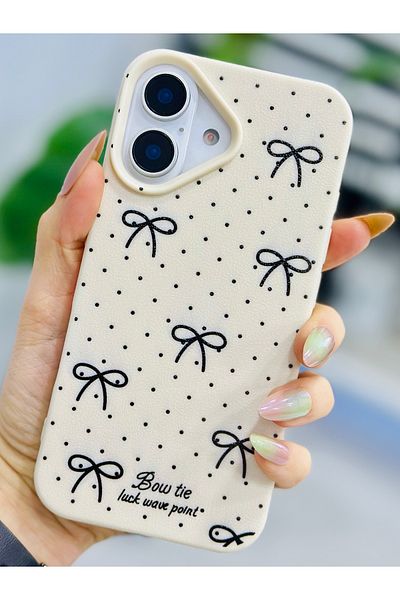 Go Aksesuar حافظة سيليكون بتصميم طباعة القوس الأسود المتوافقة مع هاتف iPhone 16