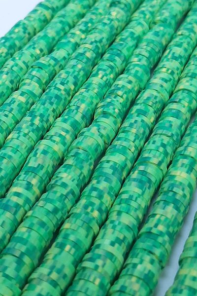 Hayalperest boncuk Green Patterned Fimo Dough Bead 6 Mm