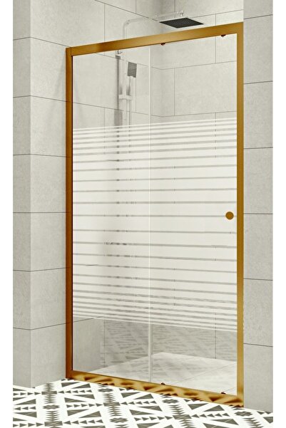 Durul Duşakabin Ön Cephe Altın Profil Çizgili Cam