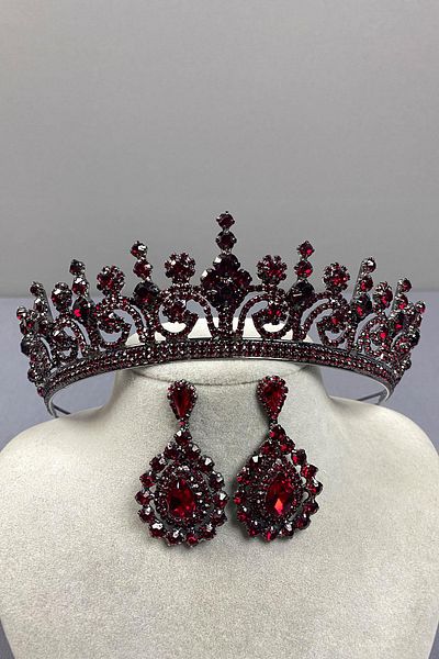 Hayalperest boncuk Coroana de henna Hera Bride și cercei cu piatră picătură