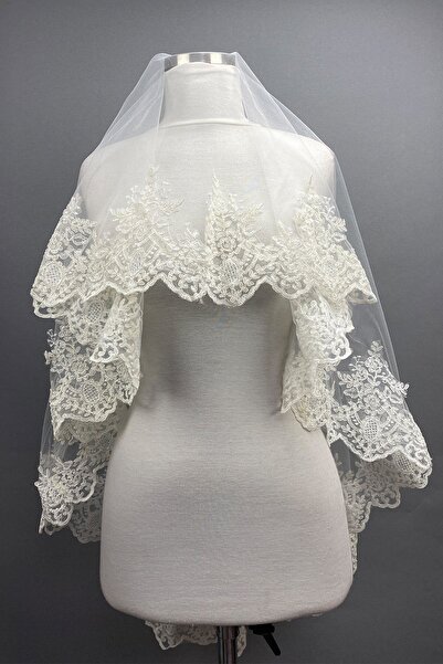 Hayalperest boncuk Lavin Dantelli Gelin Duvağı Kına Yüz Örtüsü