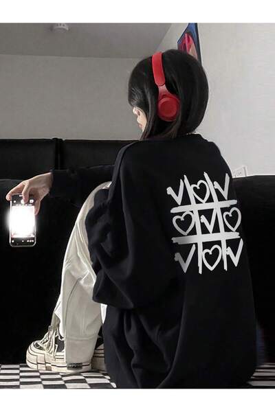 donamod Pulover pentru umeri cu model de inimă din seria Coke