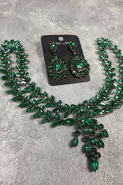 Hayalperest boncuk Green Sultan Frontlet Bridal Henna Hair Accessory and Evening Dress Earring