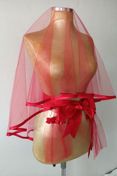 Hayalperest boncuk Elegant Simple Design - Ribbed Bridal Henna Face Cover