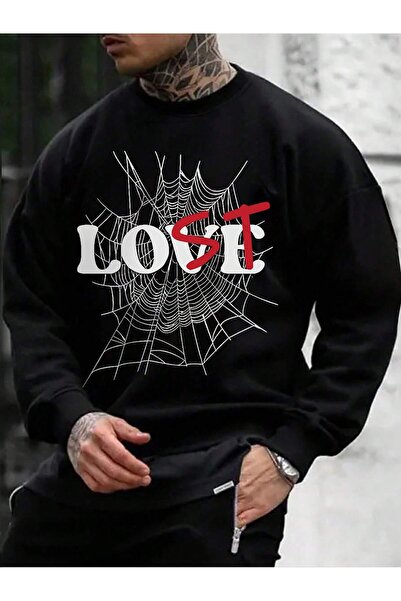 donamod Seria Coko Letter Spider Web Graphic Swea tricou