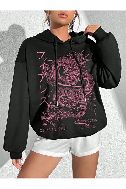 donamod سلسلة كوكا التنين الصيني الرسم انخفاض الكتف الرباط هوديي