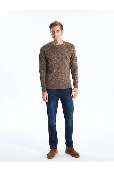 LC Waikiki Lcwaikiki Classic Gray Crew Neck Long Sleeve Men's Knitwear Sweater