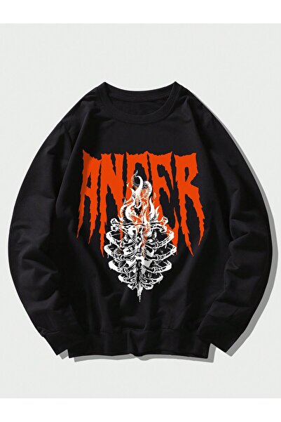 donamod سويت شيرت مطبوع عليه هيكل عظمي للرجال من سلسلة كوكو