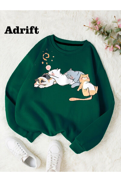 Adrift قط كاواي شارع المولاك تصميم عصري هارا جuku/قوطي أخضر