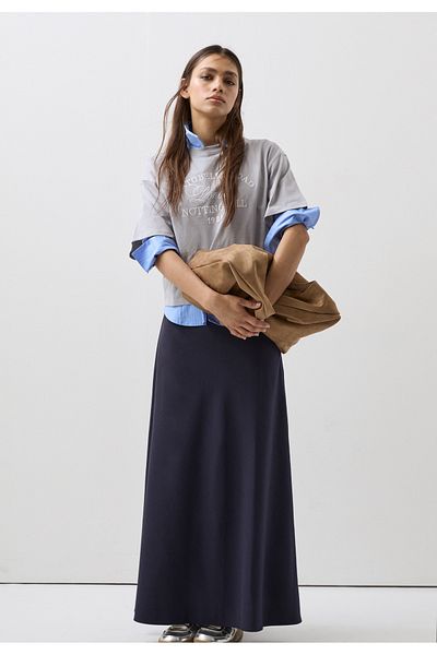 Stradivarius Flowing layered midi skirt