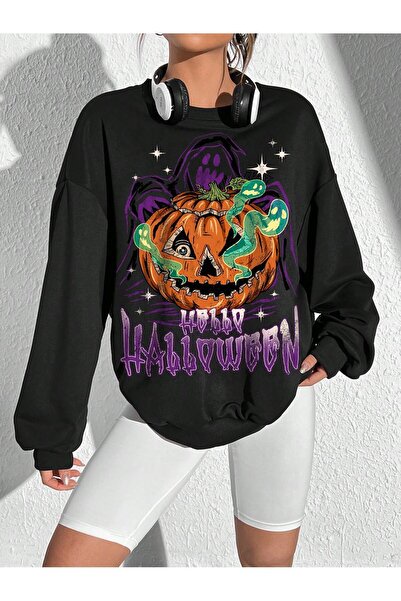 donamod سويت شيرت من سلسلة كوك Coolane مطبوع عليه الهالوين