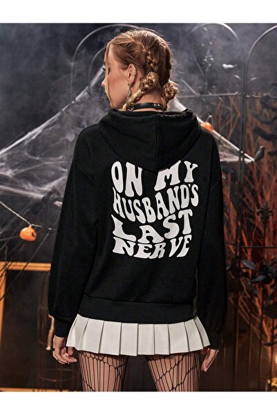 donamod Hanorac cu glugă cu șnur din seria Coke PUNK Slogan Graphic Drop Shou...