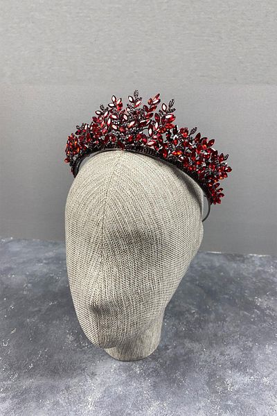 Hayalperest boncuk Coroană de mireasă tridimensională Ezel Burgundy